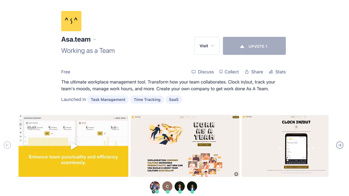 We're Live on Product Hunt! Help us spread the word about Asa.Team!